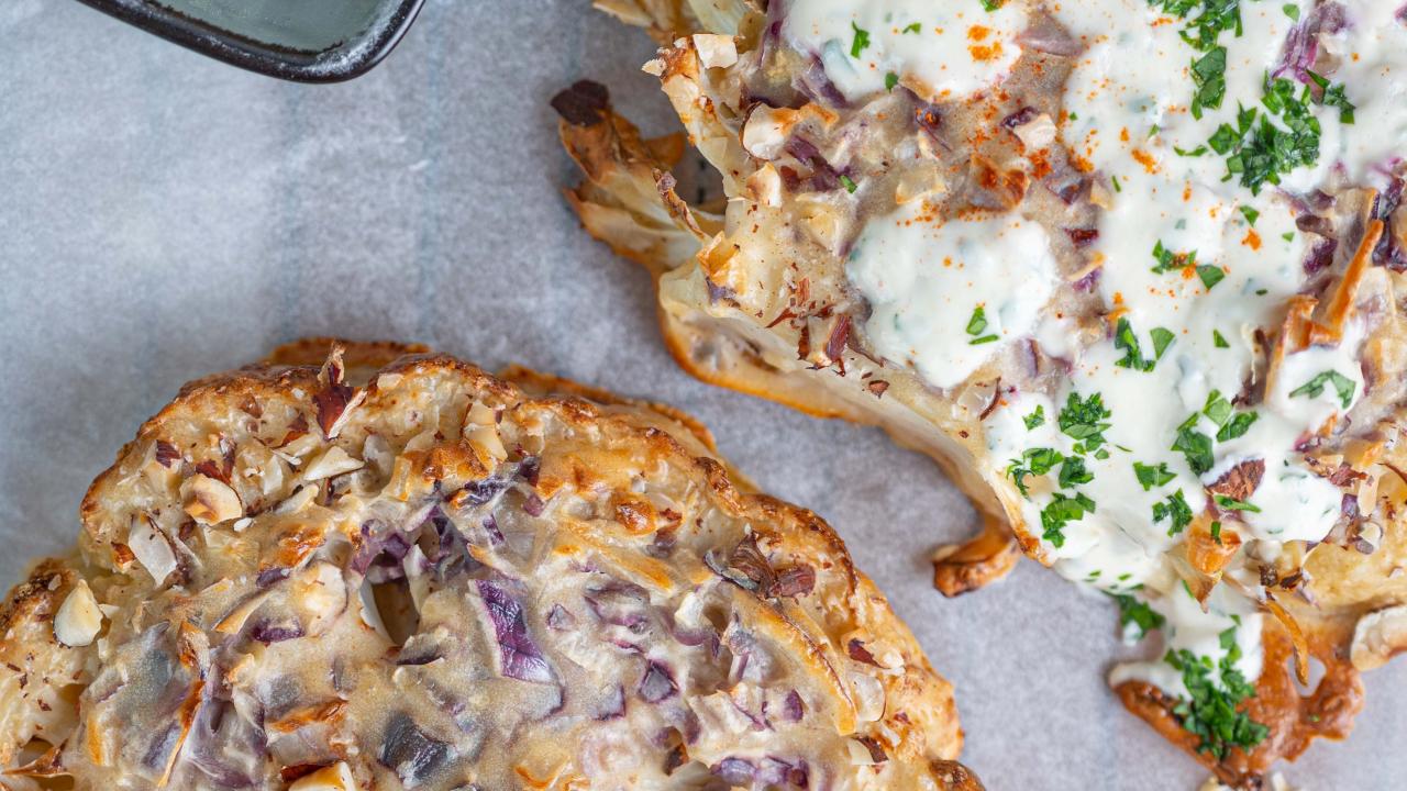 Steak de chou-fleur pané