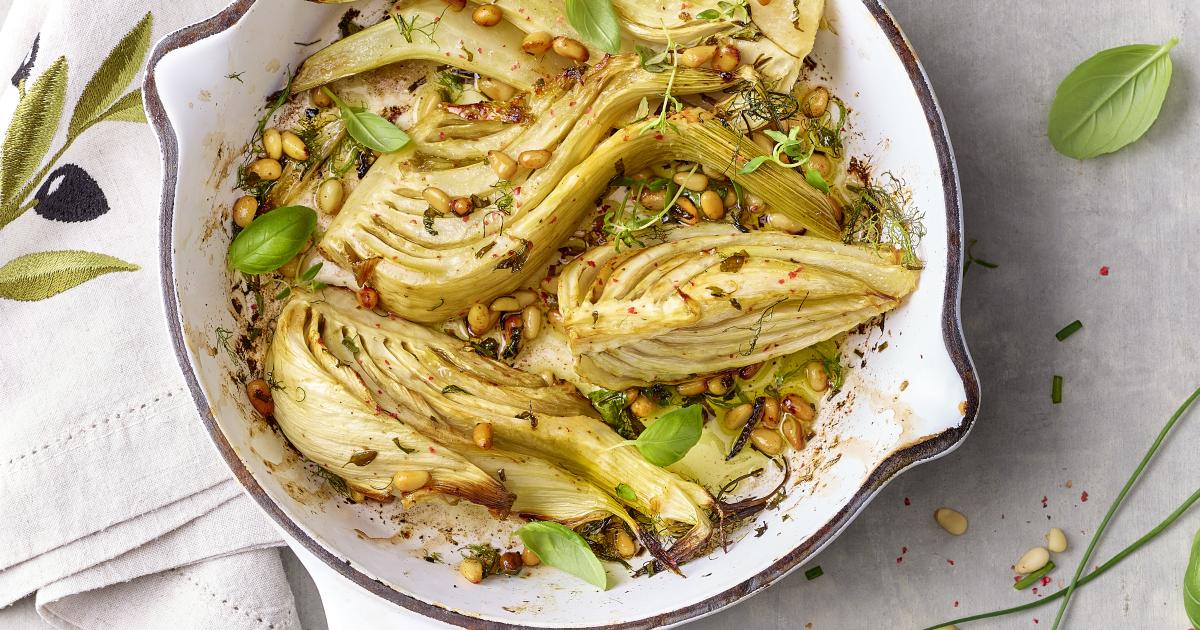 Fenouil rôti aux herbes et pignons de pin | Recette Prince Bretagne