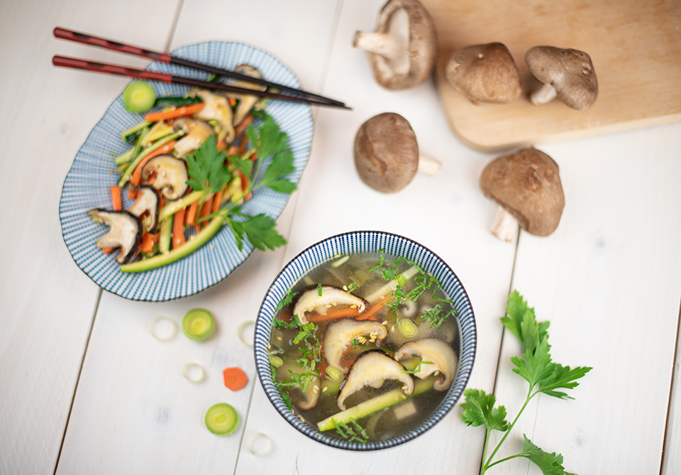 Soupe cor enne aux shiitak s